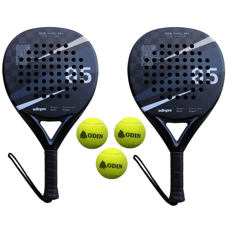 Odin Padel Sæt - Matt Power 18K og 3 Bolde Tilbud