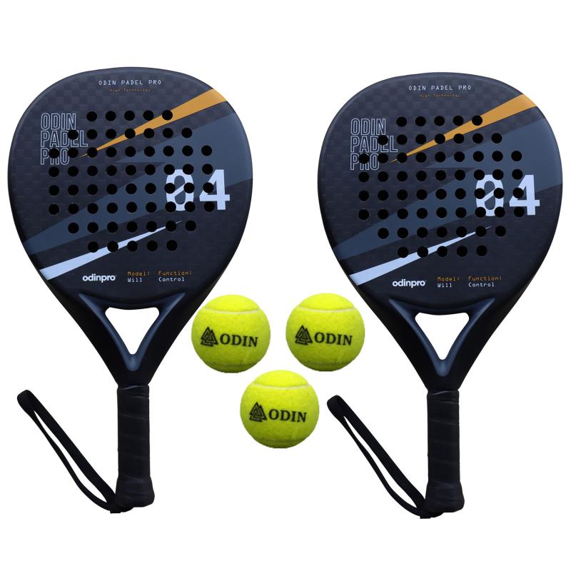 Odin Padel Pakke: Will Control 12K Bat + 3 Bolde