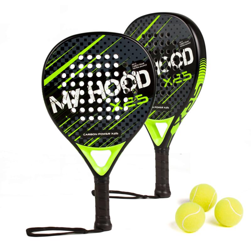 Hood Padel Pack X25 Grøn - 2 bat og 3 bolde til padel